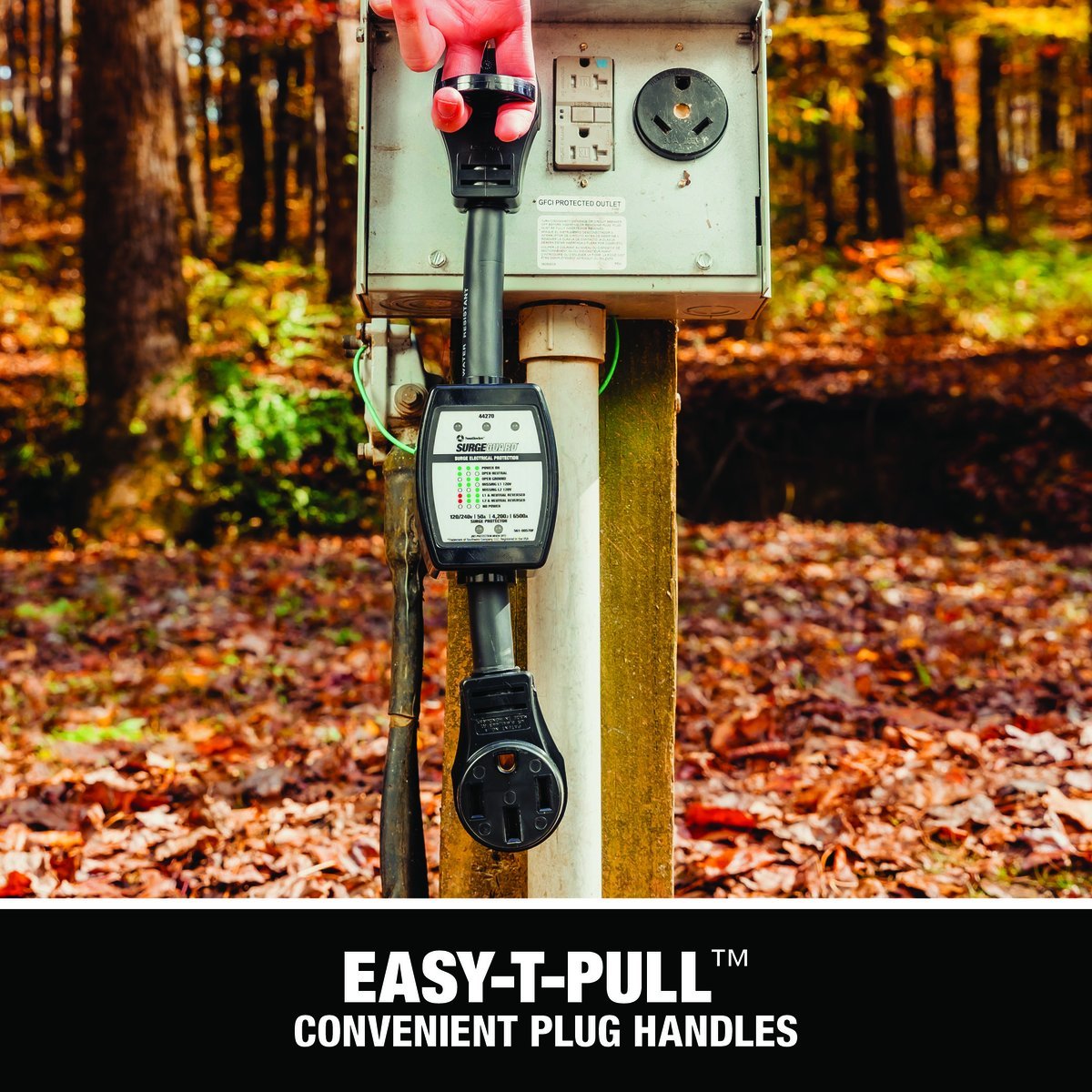 Southwire surge protector with thick brass contacts for reduced heat buildup