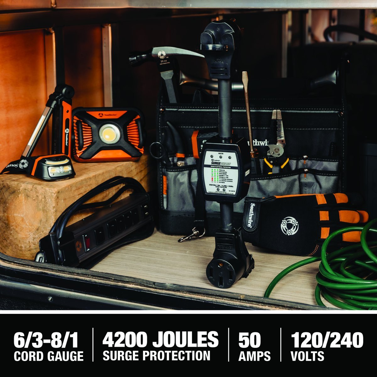 Southwire 44270 surge protector 4200 joules 50 amp 120/240 volt specifications
