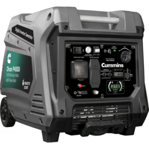 Cummins Onan P4500i inverter generator with front control panel and wheels