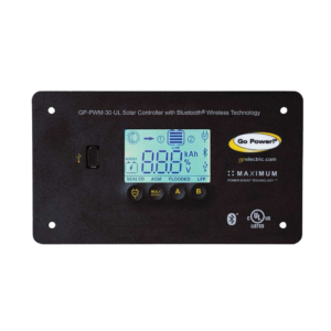 Go Power GP-PWM-30-UL solar controller with dual-bank Bluetooth charging